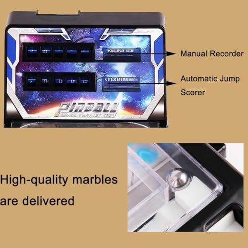 Arcade Electronic Pinball Machine for Home, Desktop Ball Shooting Toy with Lights Sounds and Scorer, Retro Mini Pinball Machine Gifts, Tabletop Pinball Kit for Kids