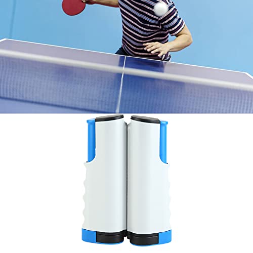 Generic Portable Table Tennis Net, Retractable Net with Adjustable Length Spring Clamp for Tables Up to 66.9in Wide 2.0in Thick, Grey Blue