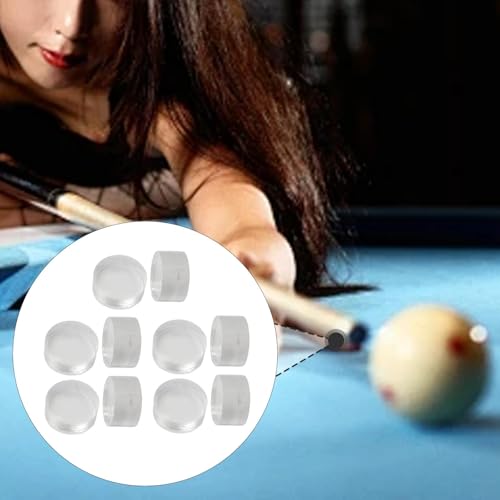 10 Pieces Break Jump Clear Cue Tip Billiard Pool Cue Tip Hard Professional Replacement for Player Billiard Beginners Snooker - color: clear