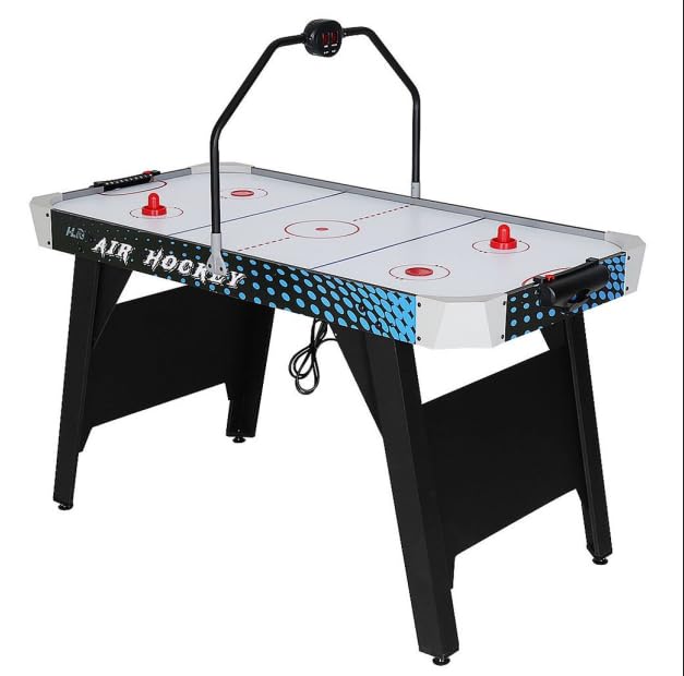 54" Air Hockey Table with LED Electronic Scoring & Powerful Motor, Large Arcade Game Table for Game Room, Home & Office, Hockey Game for Kids & Adults