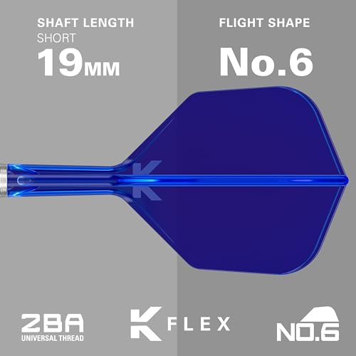 Target Darts 975 Ultra Marine 18G 97.5% Tungsten Soft Tip Darts Set with K-Flex