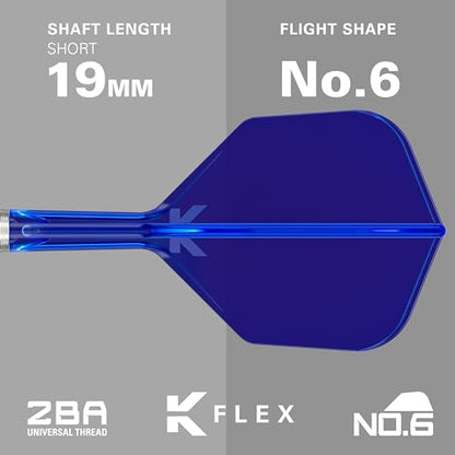 Target Darts 975 Ultra Marine 18G 97.5% Tungsten Soft Tip Darts Set with K-Flex