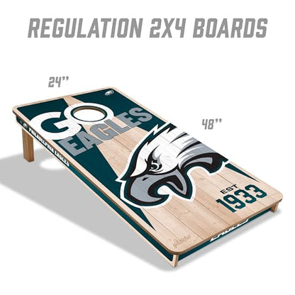 YouTheFan NFL 2’ x 4’ Professional Wood Cornhole Game with Logo Bags