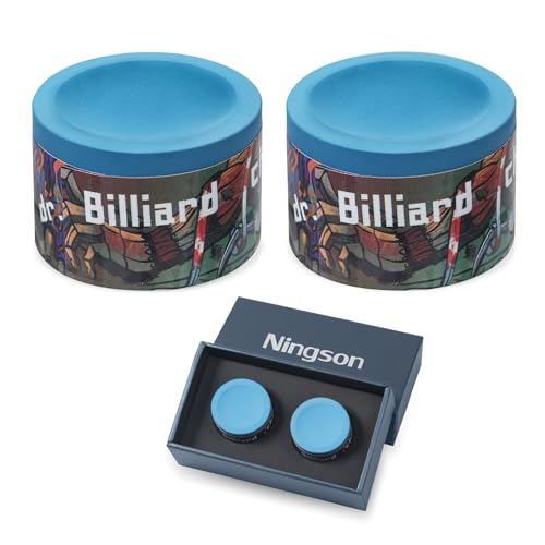Pool Cue Chalk 2 Pack, Premium Round Pool Stick Chalk Billiard Table Accessories for Professional Tournament, Clubs, Bars, Home (Outstanding Performance, Reduce Miscue, Durable)- Blue - color: Blue-2 Pack