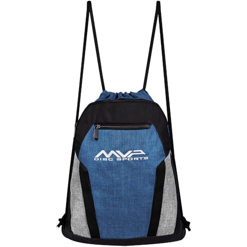 MVP Disc Sports Drawstring Backpack Bag (Choose Your Favorite Color) - color: Blue/Gray