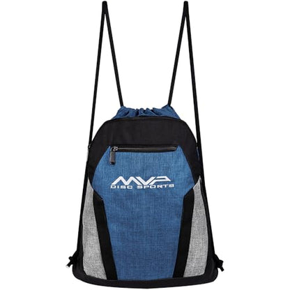 MVP Disc Sports Drawstring Backpack Bag (Choose Your Favorite Color) - color: Blue/Gray