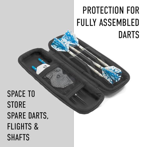 Harrows Darts Blaze Darts Wallet | Darts Case Holds 3 Assembled Darts and Accessories | Protective EVA Material | Professional Darts Accessories - color: BLACK