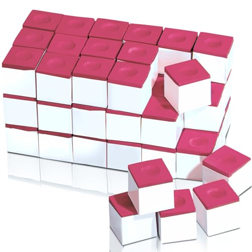 Junkin Pool Chalk Cubes for Billiard Cue Sticks, 48/72/108Pack Options, Table Accessories for Clubs, Bars & Home - color: Red
