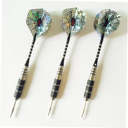 Happyyami 3pcs Professional Aluminum Rod Needle Tip Darts with Spider Pattern Tail Wings Flights for Sports Events and Comfortable for Indoor Outdoor Leisure Use