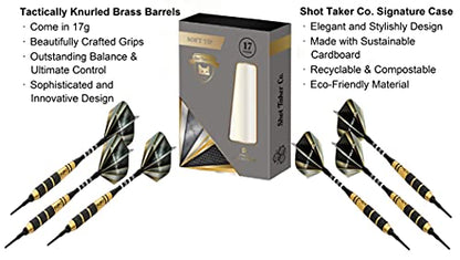 Soft Tip Darts Set - Professional Darts with Customizable Configuration, Aluminum & Plastic Shafts, O-Rings, Flights, Dart Tool, 50PC Extra 2BA Tips - color: 17g-Signature-STC10414