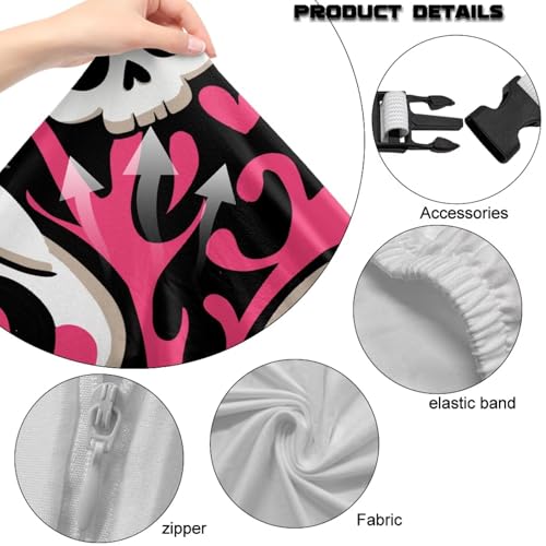 Skull Print Gaming Chair Covers with Armrest Covers Dust-Proof Universal Fit Gamer Desk Chair Cover for Ergonomic Game Rotating Office Chairs, Easy to Install - color: Black and White - Skull