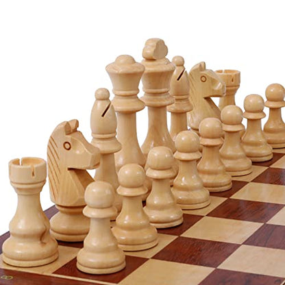 LuckyWish Large Wood Chess Pieces,4.3 Inch King,Chess Pieces Only, No Board (4.3 Inch King)