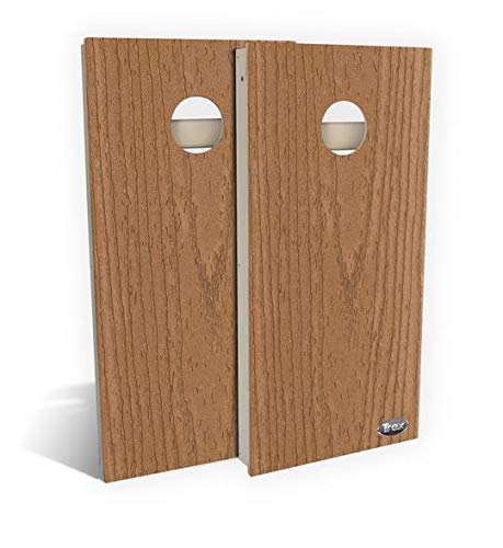 Slick Woody's Professional-Grade TREX Cornhole Boards - 4'x2' All Weather Regulation Corn Hole Toss Game with 8 Resin Filled Bags - color: Beach Dune