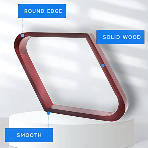 GSE Games & Sports Expert Solid Wood Billiard 8-Ball Triangle / 9-Ball Diamond Pool Ball Racks for 2-1/4" Pool Balls, Pool Table Accessories - color: Mahogany, style: 9-Ball Diamond Rack
