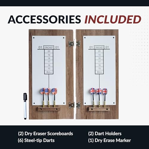 Hathaway Winchester Dartboard & Cabinet Set - color: Driftwood