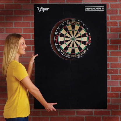 Viper Defender III Extended Length Dartboard Surround Wall Protector, Fits 17.75" and 18" Bristle Dartboards, Compression-Fit Easy Mounting, 45" H x 32" W x 1" Thickness - color: Yellow