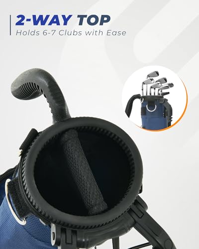 Golf Lightweight Stand Bag, Portable Golf Carry Bag with Insulated Cooler Pocket, Easy to Carry and Ideal for Driving Range, Pitch n Putt, Par 3, Executive Courses - color: Dark Blue