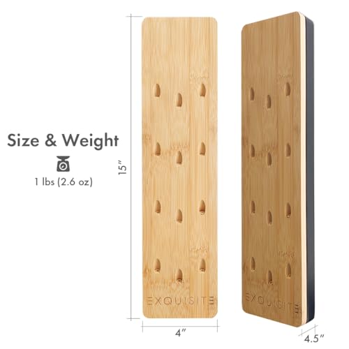 EXQUISITE Premium Craft-Handed Natural Bamboo Darts Holder - Wall Mounted Dart Caddy Display & Storage for 12 Soft & Steel Tip Darts, Precision Drilled, Protective Backing, Includes Mounting Kit