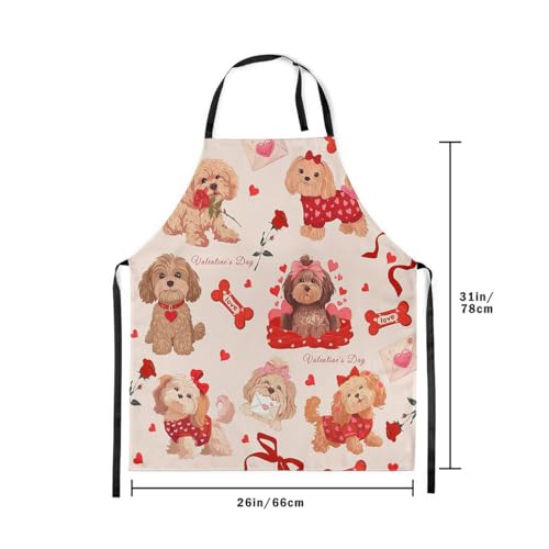 Castle Fairy Cute Rabbit Deer Kitchen Apron - color: Dog Red Bow