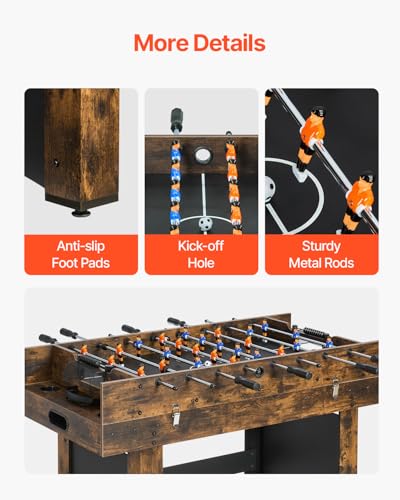 VEVOR 3-in-1/4-in-1 Combo Game Table Set, 48"/54" Air Hockey, Ping Pong & Foosball Combo, with Pucks & Pushers, Multi Combination Table for Family Game Room or Office - style: 3-in-1