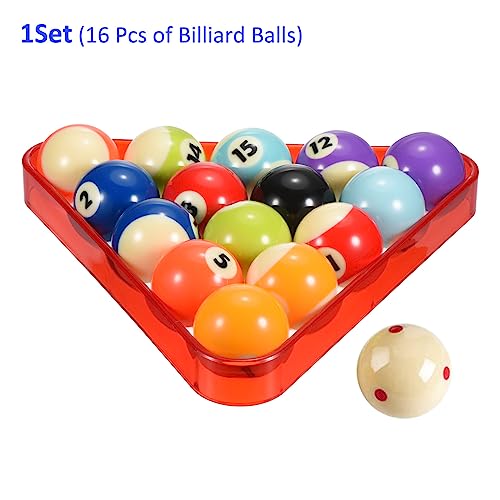M METERXITY Billiard Balls Set - 16 Professional Pool Balls Billiard Balls Kit, Regulation Size, Apply to Pool Table Accessories (2-1/4", 57.2mm)