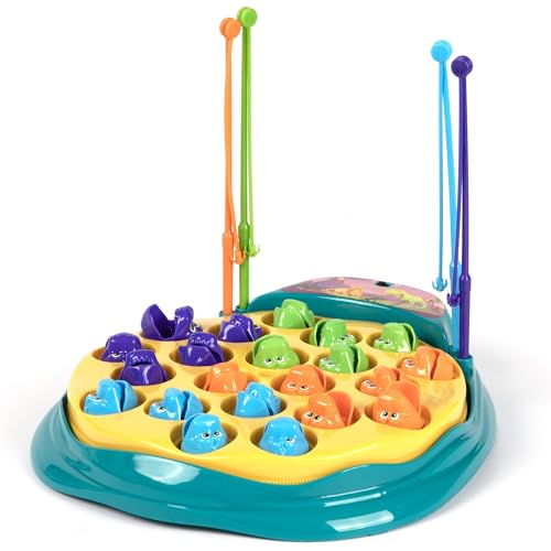 The Fishing Game - Dinosaur Edition - Classic Animated Catching Game, Dinos Spin Around & Bite Up & Down, Kids Ages 3+, 2-4 Players - style: Dinosaur