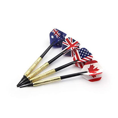 12 Pieces Professional 14 Grams Soft Tip Darts Set with Extra Plastic Tips with 4 Kinds Flights for Electronic Dartboard