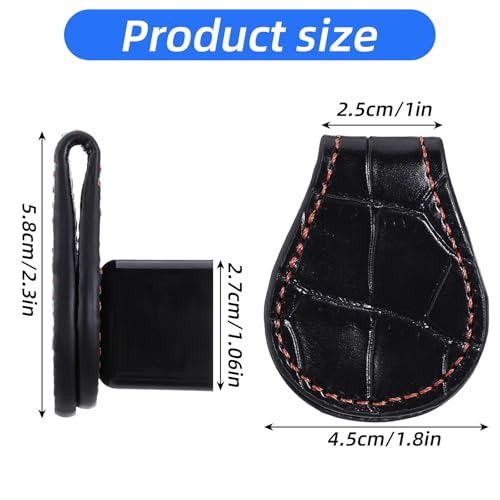 Prasacco Pool Chalk Holder, Magnetic Leather Pool Cue Chalk Holder with Belt Clip Billiard Accessories Black for Snooker and Stylish Billiard Accessories