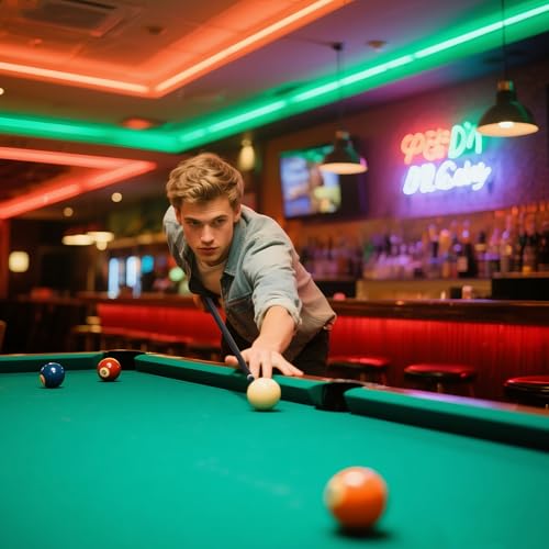 VEVOR Pool Cue, Pool Stick, 58 inch Billiard Pools Cue Stick with Multi-Layer Tip & ABS Connection Ring, Cues Sticks for Professional Pool Table, Bar, Home, Office - style: 1 Piece Pool Stick