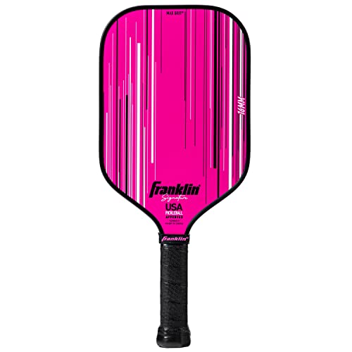 Franklin Sports Pro Pickleball Paddles - Signature Series Pro Pickleball Paddle with MaxGrit Surface - USA Pickleball (USAPA) Approved Tournament Pickleball Paddles - 13mm + 16mm Polypropylene Cores - color: Pro Player - Pink, size: 16mm