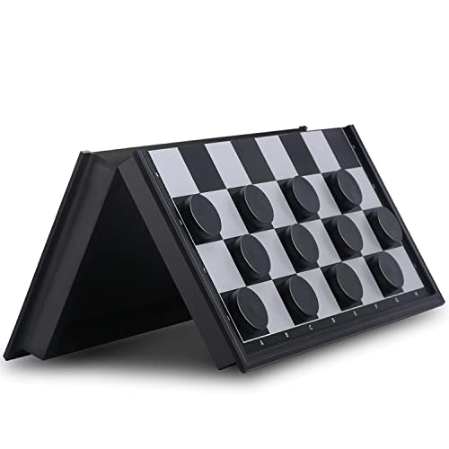Magnetic Travel Checkers Board Game Set with Folding Board Family Educational Toys for Kids and Adults