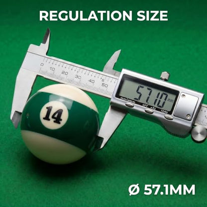 KONLLEN Single Replacement Pool Ball – 2-1/4" Regulation Size & Weight Billiard Ball Made of Phenolic Resin (Choose 1–15 or Cue Ball) - color: #14