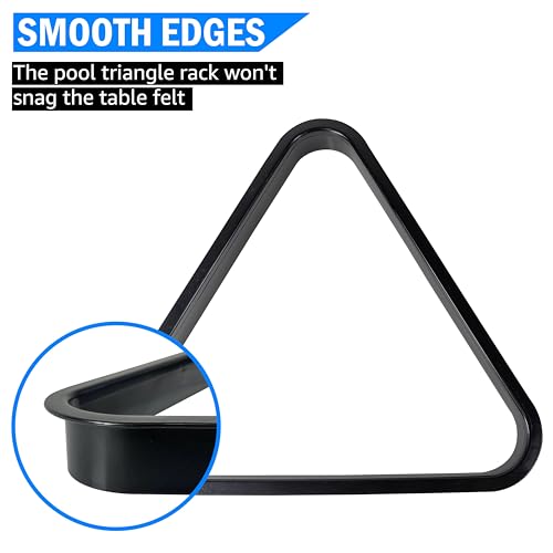 BALIKEN Triangle 8 Ball and 9 Ball Rack for Pool Table, Suited for 2-1/4" Pool Balls, Billiard Racks Pool Table Accessories (Triangle/Plastic, Black)
