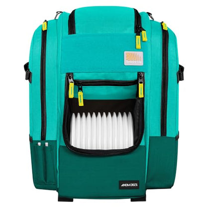Axiom Discs Voyager Series Backpack Disc Golf Bag (Choose Your Color and Size) - color: Aqua/Emerald, style: Voyager Slim