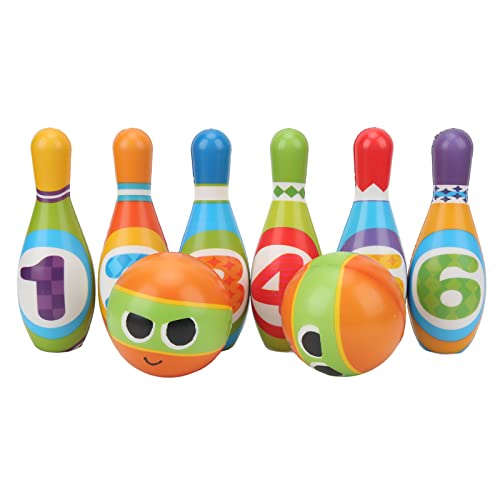 Kids Bowling Set, Soft Polyurethane Foam Bowling Pins and Balls with Rounded Edges, Indoor Parent - Child Interactive Toy for Toddlers and Preschoolers Ages 3+