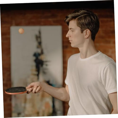 Pingpong Paddle Set for Outdoor Playing with Flared Handle for Better Grip High-Grade Rubber Table Tennis Rackets Short Handle Bats and Balls Included for Beginners and Experts