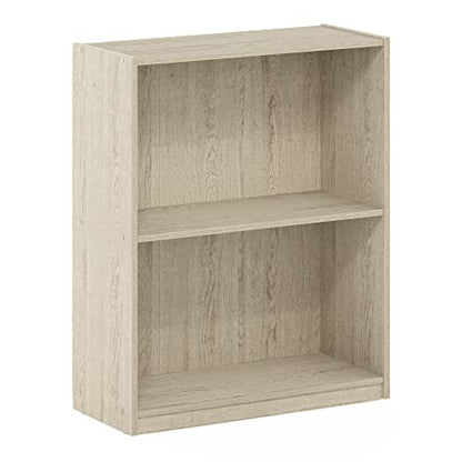 Furinno Gruen 2-Tier Open Shelf Bookcase, Metropolitan Pine - color: Metropolitan Pine, size: 2-Tier Rectangle