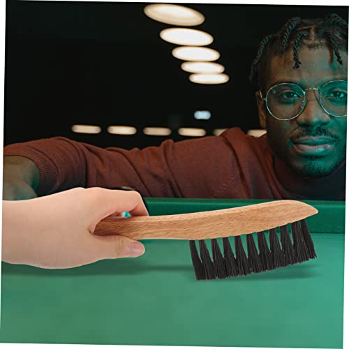 BESTonZON Pool Table Necessity 2pcs Wooden Billiards Brush Set Billiards Cleaning Brush for Table Rail Dust Sweeper Accessories