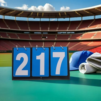WOONEKY Portable Basketball Scoreboard with Triple Digit Display, High Visibility PVC Tabletop Score Flip Board for Indoor Basketball Games