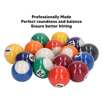 16pcs Mini Billard Balls, Mini Billard Balls, Billiard Balls Pool Balls Set, Impact Resistant Eco Friendly Resin Small Pool Table Balls Set for Kids Game Room 32mm, Mini Pool Table Accessories