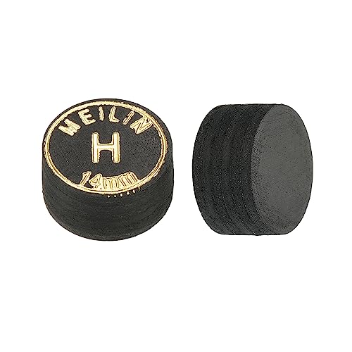 M METERXITY Pool Cue Tips - Laminated Billiard Cue Tips Multiple Layer Faux Leather Apply to Pool Cues/Snooker - size: 14mm, style: Hard