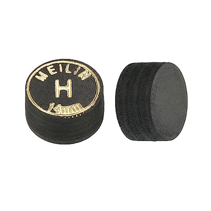 M METERXITY Pool Cue Tips - Laminated Billiard Cue Tips Multiple Layer Faux Leather Apply to Pool Cues/Snooker - size: 14mm, style: Hard