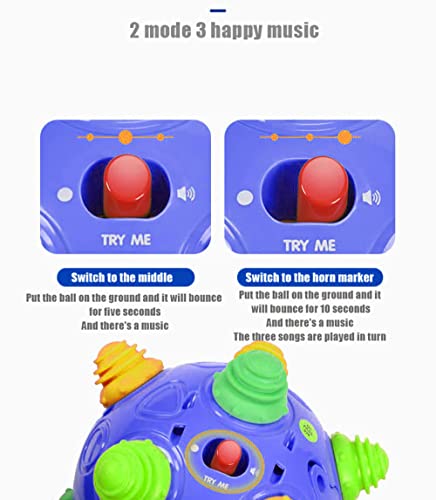 Toddler's Music Dancing Shake Ball - Move, Crawl, Bounce, Sensory Learning for Kids and Babies, Fun Gift for Both Boys and Girls - color: Navy Blue