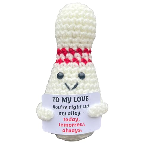 Bowling Crochet Figurine Gifts, Bowling Accessories Bowling Pin Plush, Emotional Support Decor Decorations Gift for Women Men (to My Love)