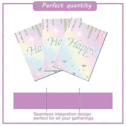 Kesfey 3 Packs Rainbow Birthday Plastic Tablecloths 54×108 Inch Silver Rainbow Tie Dye Party Table Cloth Disposable Waterproof Pastel Silver Sprinkle Glitter Table Cover for Birthdays Party - color: Rainbow Birthday
