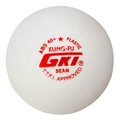 GKI KUNG-FU ABS Plastic 40+ Table Tennis Ball, Pack of 12 (White)