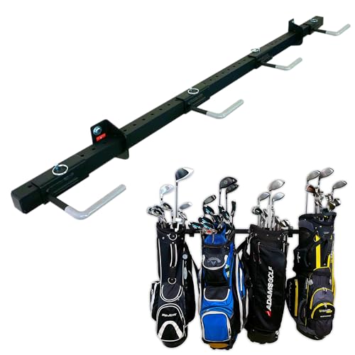 StoreYourBoard BLAT 4 Golf Bag Wall Mount | Home & Garage Storage Hooks | Golf Bag Holder | Heavy-Duty Wall Mount Organizer for Golf Bags & Accessories - style: 4 Bags