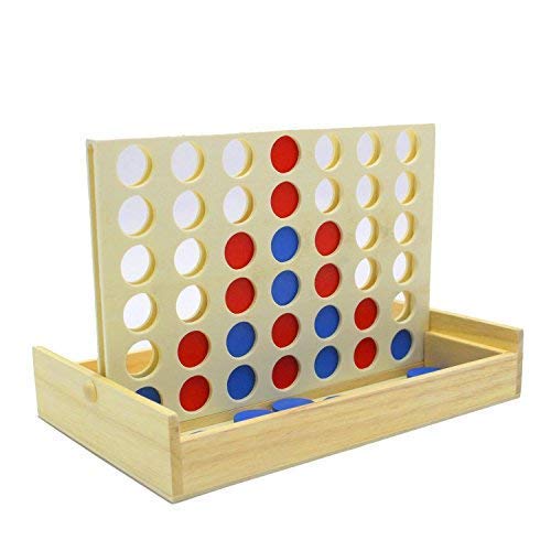 4 in a Row Wooden Board Game Foldable Line Up 4 Classic Family Toy Educational Toy For Kids and Family