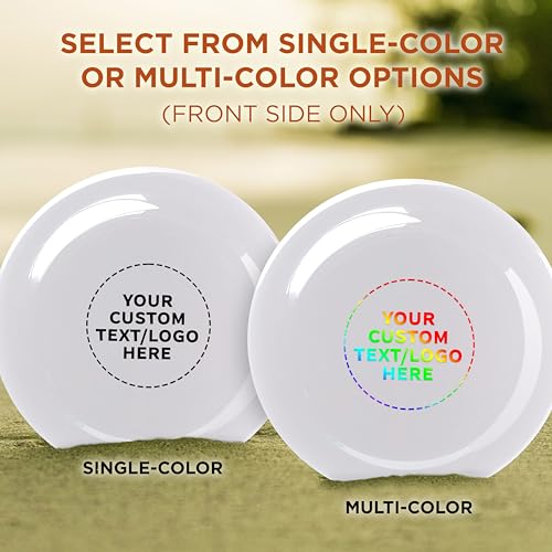 DISCOUNT PROMOS Frisbee Flying Discs in Bulk, 9.25 in. Fun Family Beach Game - color: - Custom - White, size: 10 flying discs