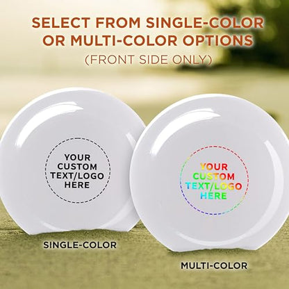 DISCOUNT PROMOS Frisbee Flying Discs in Bulk, 9.25 in. Fun Family Beach Game - color: - Custom - White, size: 10 flying discs